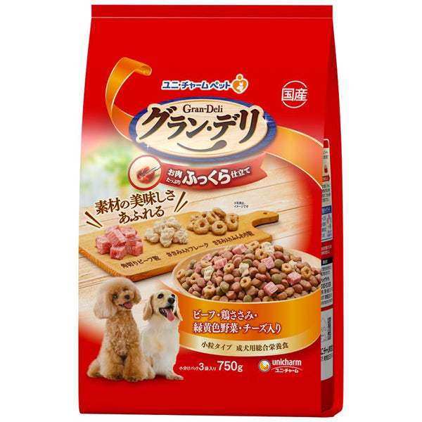 🔥残りわずか🔥750g×1個 ユニチャーム グラン・デリ ふっくら仕立て ビーフ・鶏ささみ・緑黄色野菜・チーズ入り 0095