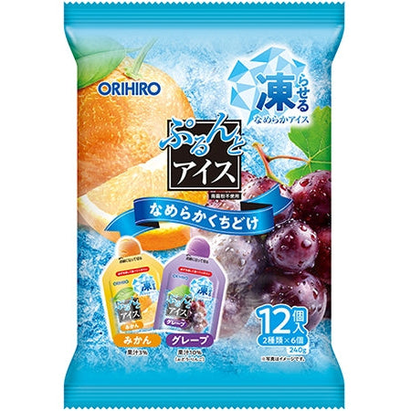 1個（12個入）ORIHIRO ぷるんと凍らすアイス みかん+グレープ
