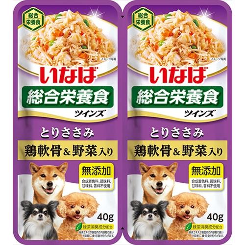 80g×1個 いなばペット ツインズ とりささみ 鶏軟骨&野菜入り