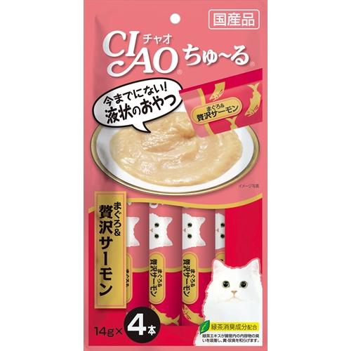 56g×1個 いなばペット CIAO ちゅ〜る まぐろ&贅沢サーモン