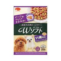 🔥残りわずか🔥200g×1個 日本ペット ビタワン君のWソフト 11歳以上 ビーフ味・やわらかささみ添え