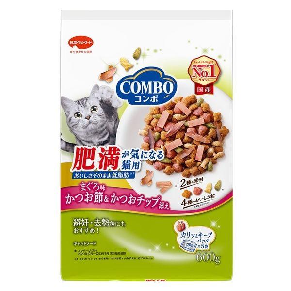 ⚠️残りわずか⚠️600g×1個 日本ペット コンボ キャット 肥満が気になる猫用 まぐろ味・かつお節・かつおチップ添え