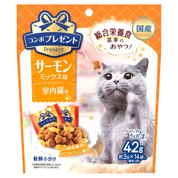 42g×1個 日本ペット コンボプレゼント 室内猫用 サーモンミックス味