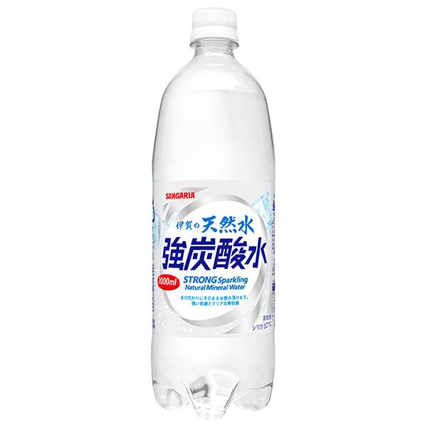 1000ml サンガリア 伊賀の天然水 強炭酸水