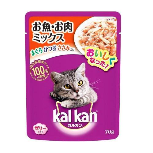 70g×1個 マースジャパン カルカンパウチ お魚・お肉ミックス まぐろ・かつお・ささみ入り