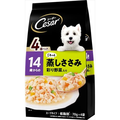 280g×1個 マースジャパン シーザー 14歳からの ふっくら蒸しささみ 彩り野菜入り