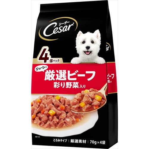 280g×1個 マースジャパン シーザー ジューシー厳選ビーフ入り 彩り野菜入り