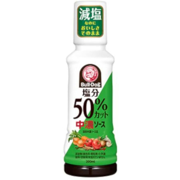 【2個セット】200ml×2個 ブルドックソース 塩分50％カット中濃ソース 0095