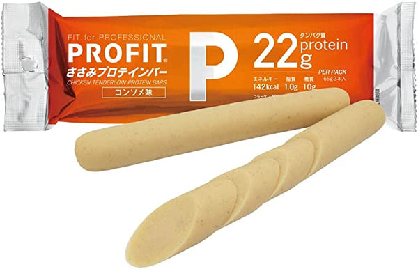 130g（65g×2個）×1個 丸善 PROFITささみプロテインバー コンソメ味 0038
